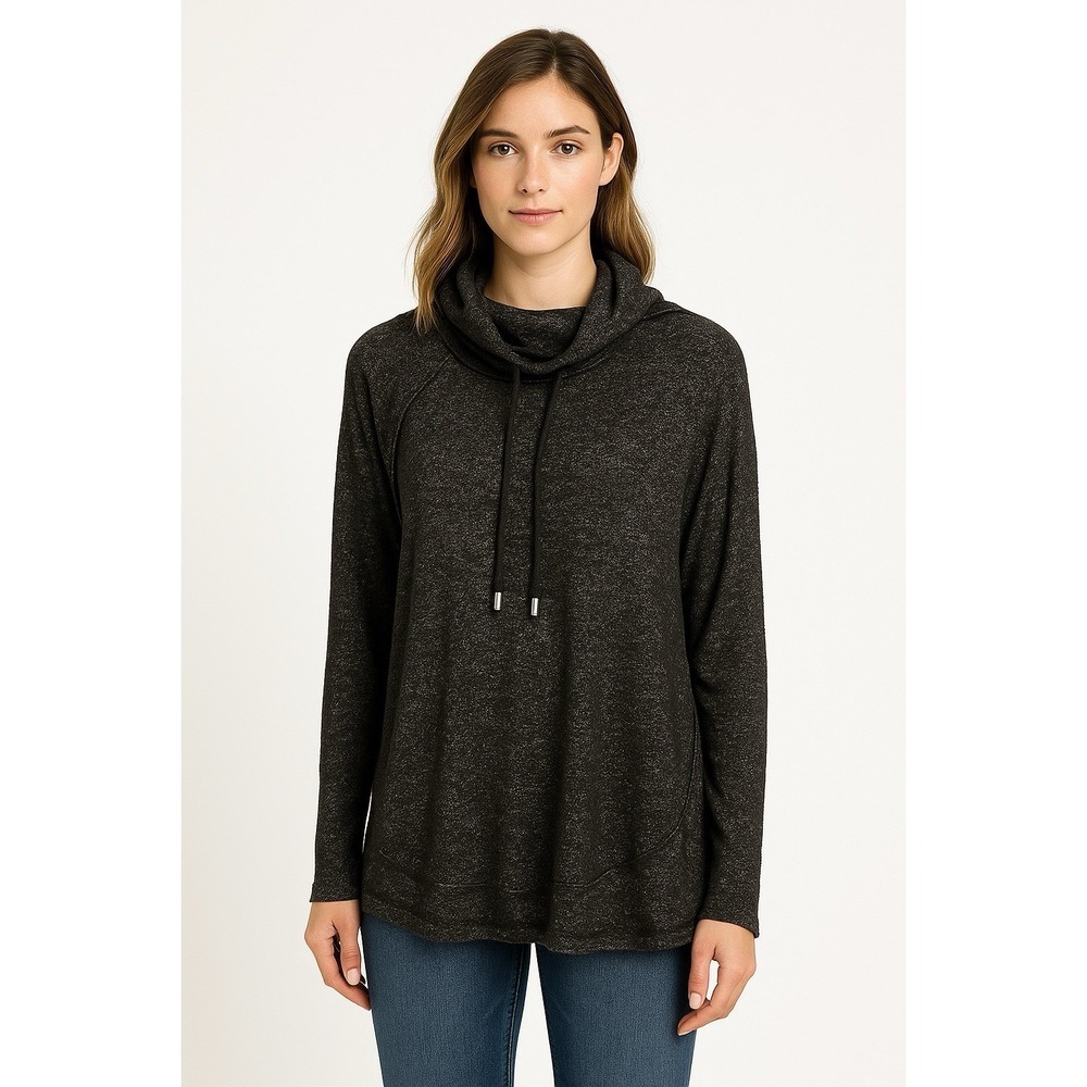 Chelsea & Theodore Women Sweater Pullover Turtleneck Size Small Black Gray